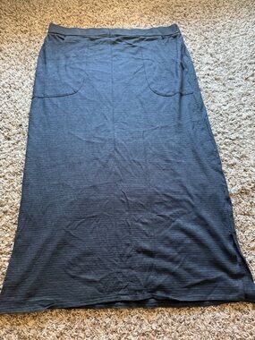 Prana Black Maxi Knit Skirt with Front Pockets